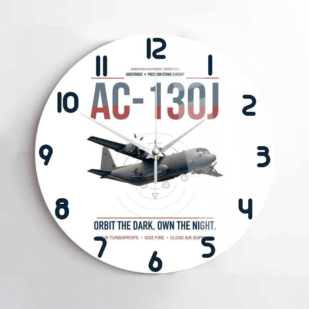 AC-130J Ghostrider design on white no frame wall clock