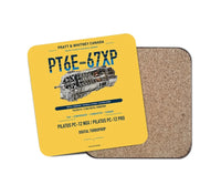 Thumbnail for PT6E-67XP design on yellow 1 piece coaster