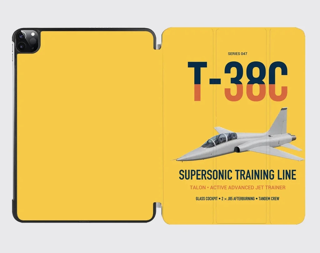 T-38C Talon design on yellow ipad tablet case