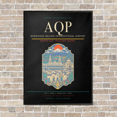 Rodriguez Ballon International Airport AQP - Canvas Framed - Black