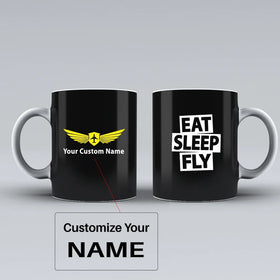 Eat Sleep Fly Ceramic White Mugs