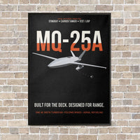 Thumbnail for MQ-25A STINGRAY vertical canvas print - framed - black background