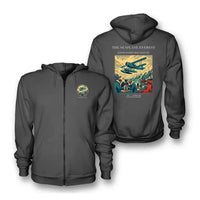 Thumbnail for VINTAGE G4296 - The Seaplane Everest - Premium Zipped Hoodie design on darkgray