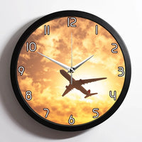 Thumbnail for Plane Passing By aviation design on premium wood and metal wall clock.