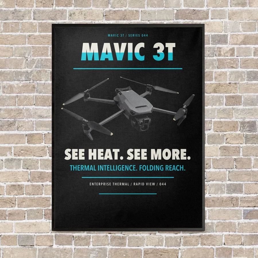 DJI Mavic 3 Thermal vertical canvas print - framed - black background