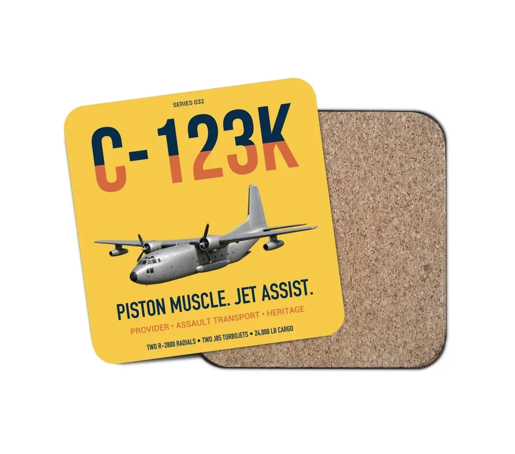 C-123K Provider design on yellow 1 piece coaster