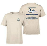 Thumbnail for Cessna Citation X+ design on beige double-side t-shirt, double-side print