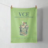 Thumbnail for Venice Marco Polo Airport (VCE) design on light green towel