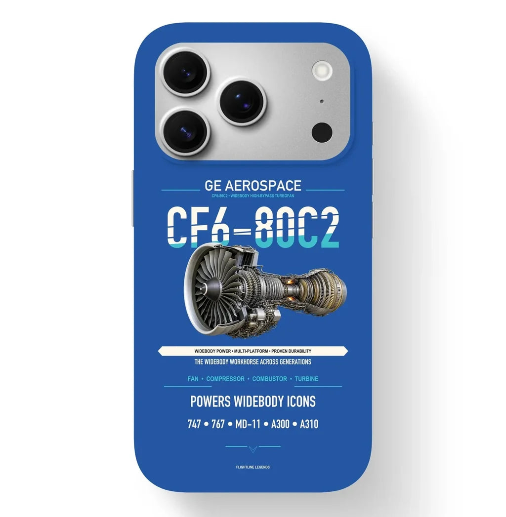 CF6-80C2 Case design on blue iphone case