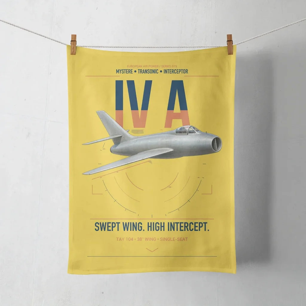 Dassault Mystère IV A design on yellow towel