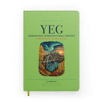 Thumbnail for Edmonton International Airport (YEG) design on light green notebook