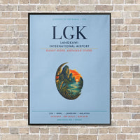 Thumbnail for Langkawi International Airport LGK vertical canvas print - framed - light blue background
