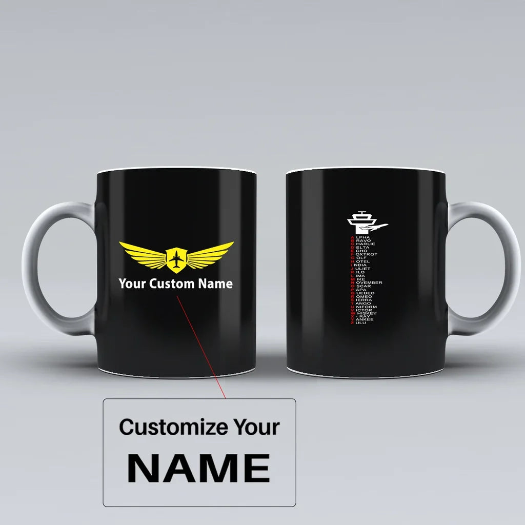 Customisable Aviation Alphabet Mug - view 3