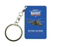 Thumbnail for NHIndustries NH90 TTH design on blue designed key chain, double-side print