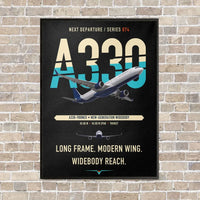 Thumbnail for Airbus A330-900neo vertical canvas print - framed - black background