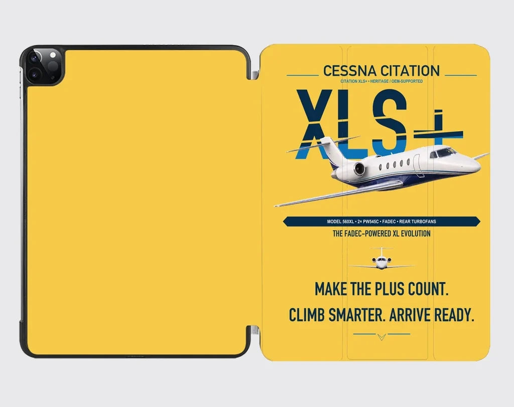 Cessna Citation XLSPlus design on yellow ipad tablet case