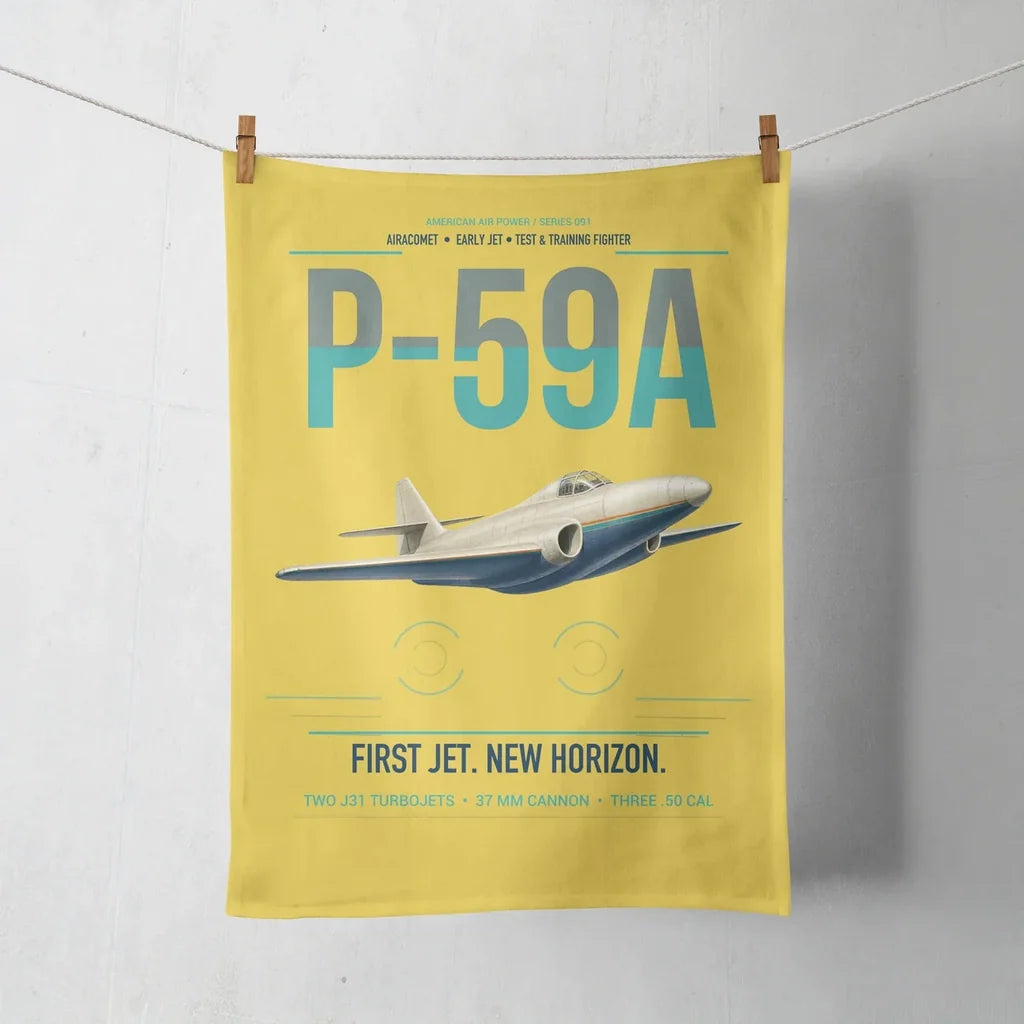 P-59A Airacomet design on yellow towel