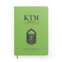 Thumbnail for Tribhuvan International Airport Kathmandu (KTM) design on light green notebook