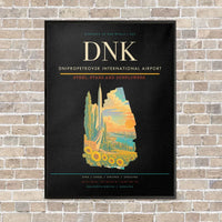 Thumbnail for Dnipropetrovsk International Airport DNK vertical canvas print - framed - black background