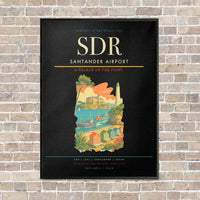 Thumbnail for Santander Airport SDR vertical canvas print - framed - black background