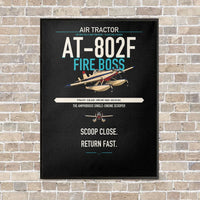 Thumbnail for Air Tractor AT-802F Fire Boss vertical canvas print - framed - black background
