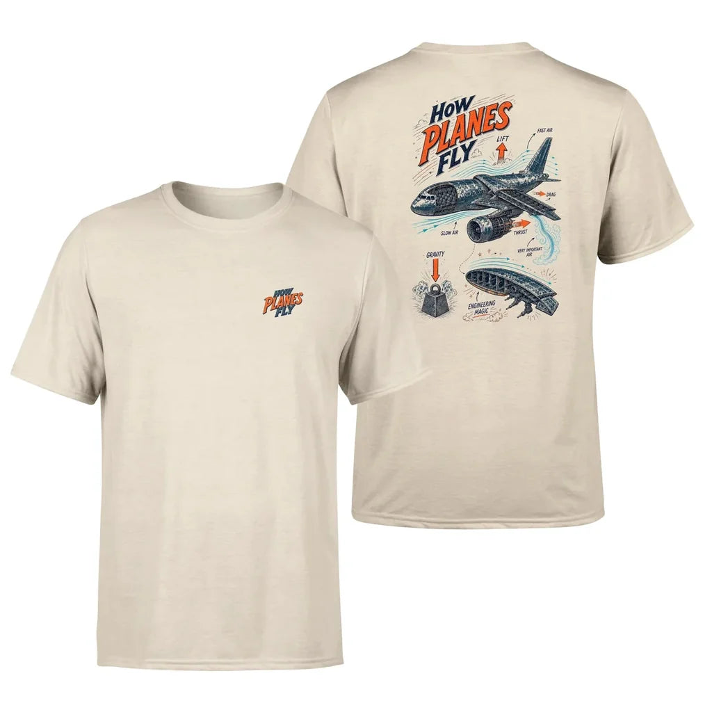 SIGNAL 616 - How Planes Fly V2 - Double-Side T-Shirt design on beige double side t shirt