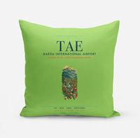 Thumbnail for Daegu International Airport (TAE) design on light green pillow