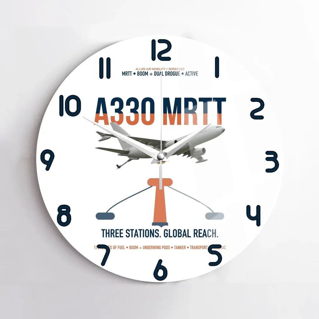Airbus A330 MRTT design on white no frame wall clock