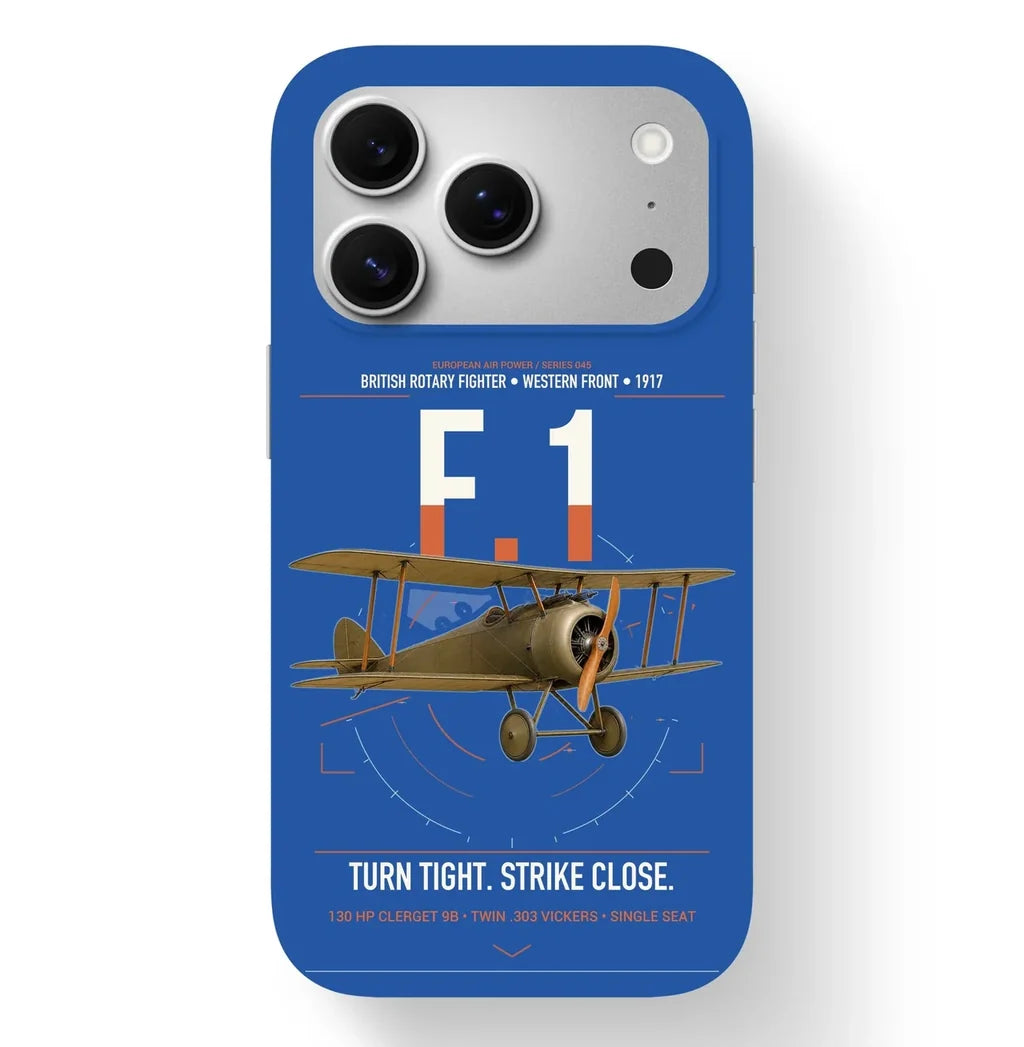 Sopwith Camel F.1 design on blue magsafe iphone case, for iPhone 17 Pro
