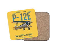 Thumbnail for Boeing P-12E design on yellow 1 piece coaster