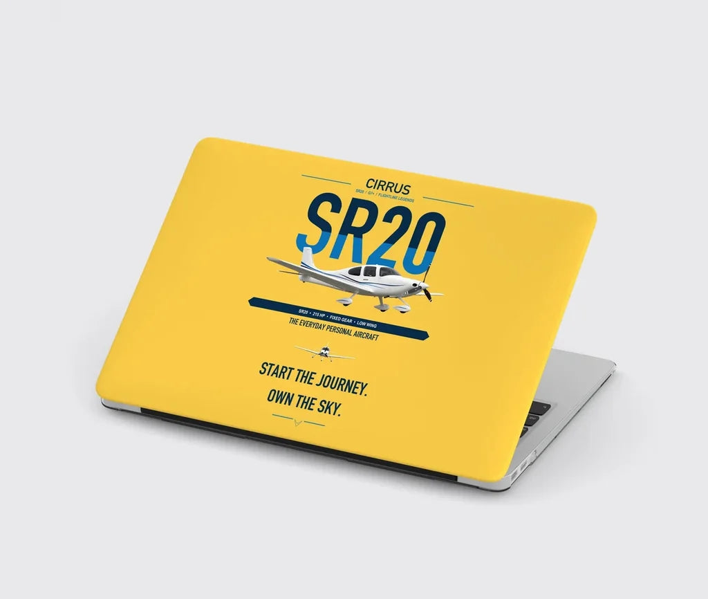 Cirrus SR20 design on yellow MacBook case