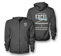 Thumbnail for Cessna Citation Excel design on dark gray premium zipped hoodie, double-side print