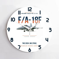 Thumbnail for F-A-18F Super Hornet Block III Two Crew One Strike design on white no frame wall clock
