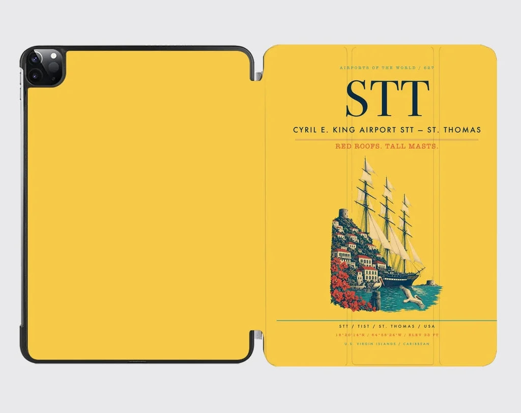 Cyril E. King Airport (STT) design on yellow ipad tablet case