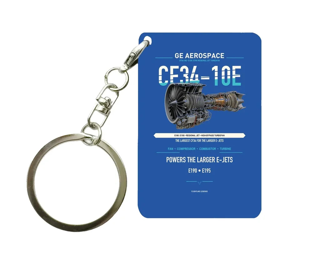CF34-10E Key Chain design on blue key chain