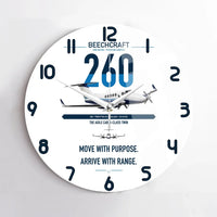 Thumbnail for Beechcraft King Air 260 design on white no frame wall clock