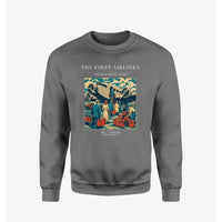 Thumbnail for VINTAGE G4048 - The First Airlines - Designed Sweatshirts design on gray
