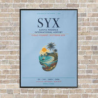 Thumbnail for Sanya Phoenix International Airport SYX vertical canvas print - framed - light blue background