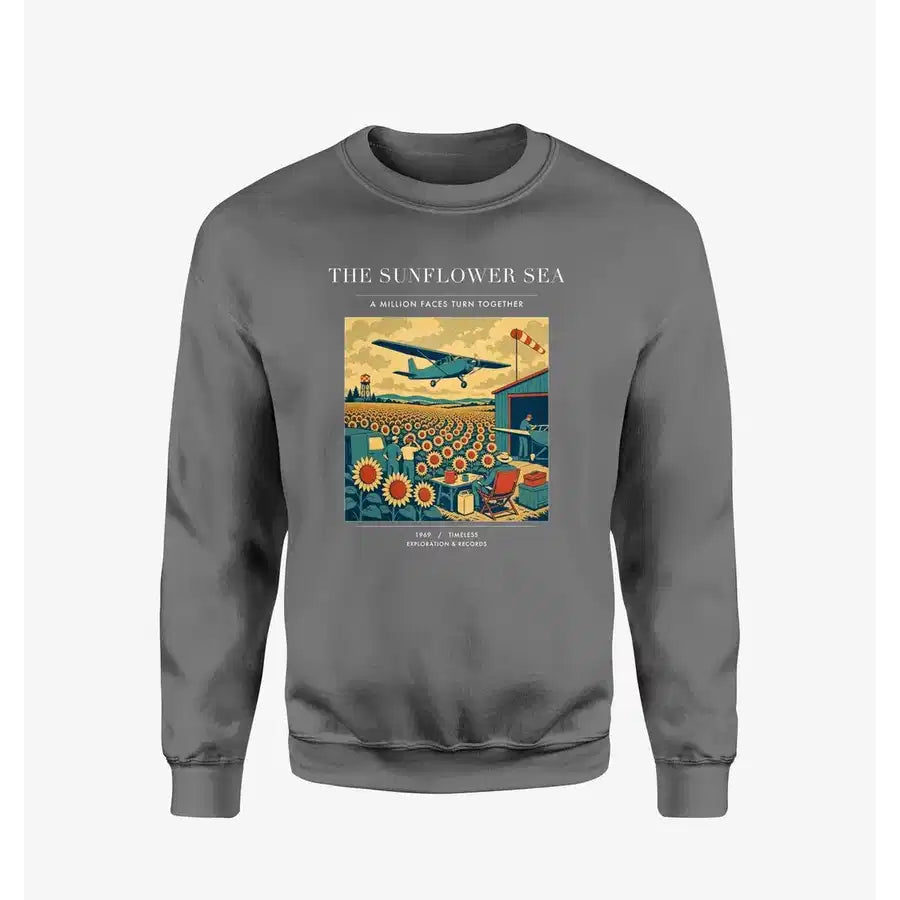 VINTAGE G4391 - The Sunflower Sea - Designed Sweatshirts design on gray
