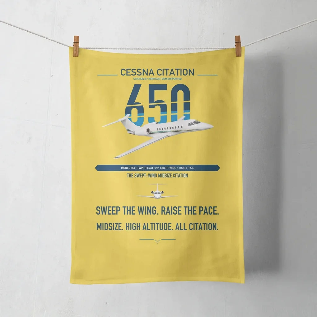 Cessna Citation 650 - Citation III design on yellow towel