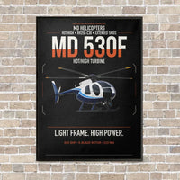 Thumbnail for MD Helicopters MD 530F vertical canvas print - framed - black background