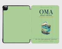 Thumbnail for Omaha Eppley Airfield (OMA) design on light green ipad tablet case