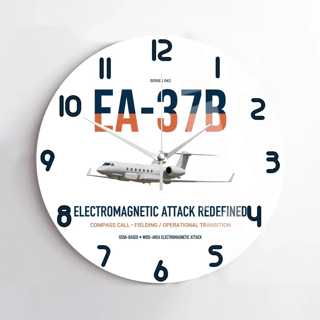 EA-37B Compass Call design on white no frame wall clock