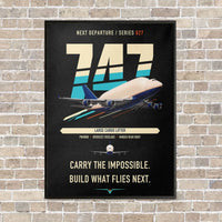 Thumbnail for Boeing 747-400 Dreamlifter vertical canvas print - framed - black background