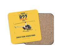 Thumbnail for Robinson R22 Beta II design on yellow 1 piece coaster