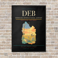 Thumbnail for Debrecen International Airport DEB vertical canvas print - framed - black background