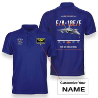 Thumbnail for F A-18E F Buddy Tanker design on blue+name double-side polo t-shirt, double-side print