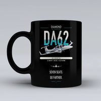 Thumbnail for Diamond DA62 design on black ceramic mug, double-side print