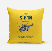 Thumbnail for Sikorsky S-61N design on yellow pillow