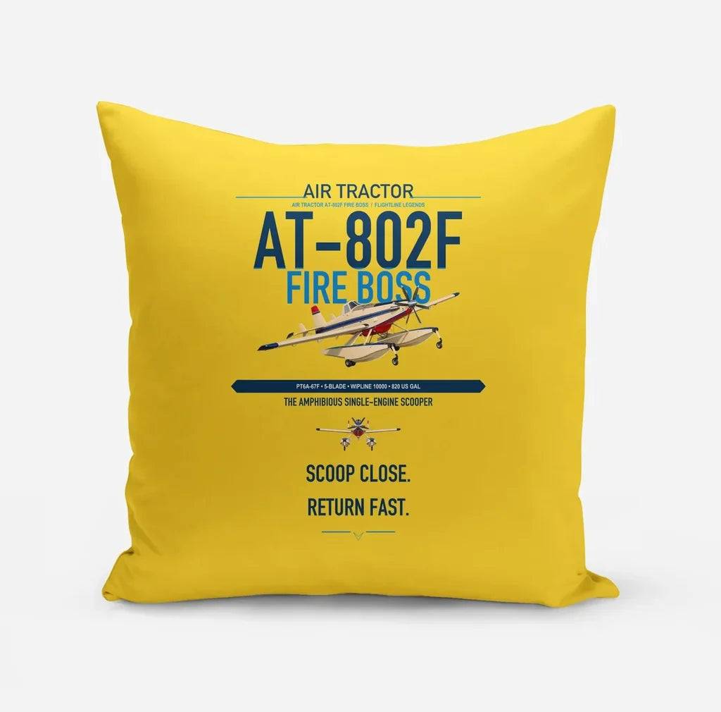 Air Tractor AT-802F Fire Boss design on yellow pillow